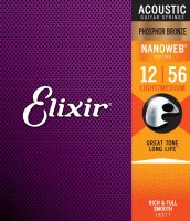 Elixir 16052 Nanoweb Phosphor Bronze Light/Medium 12/56