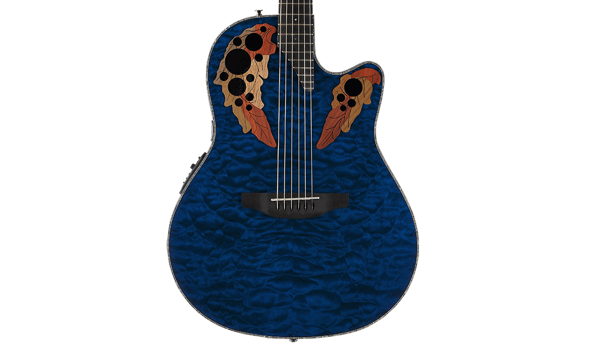 Ovation Celebrity CE44P-8TQ-G Quilt Mid-depth エレアコ Blue Plus