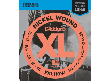 D'Addario EXL110W Nickel Wound, Regular Light, Wound 3rd, 10-46