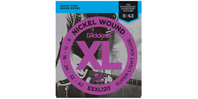 D'Addario ESXL120 - Nickel Wound SUPER LIGHT DOUBLE BALL END 09-42