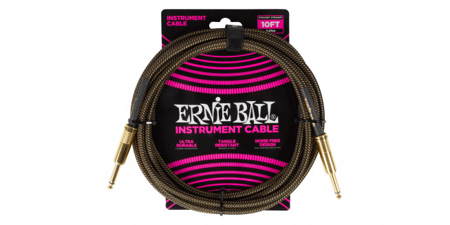 Ernie Ball Braided Instrument Cable Straight/Straight - 3m - PD