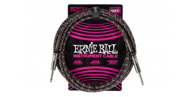 Ernie Ball Braided Instrument Cable Straight/Straight - 3m - PF