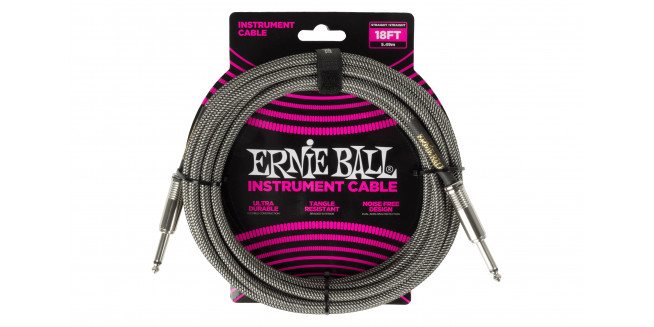 Ernie Ball Braided Instrument Cable Straight/Straight - 5.5m - SF