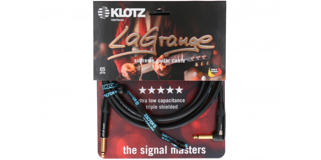 Klotz LaGrange Supreme Guitar Cable Angled Gold-Plated Tip - 3m