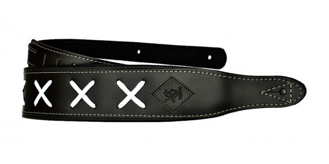 David G. strap black - Minotaur Co | Handmade Leather Guitar straps