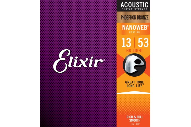Elixir 16182 Nanoweb Phosphor Bronze HD Light 13/53