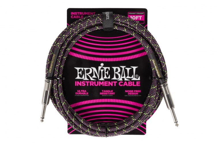 Ernie Ball Braided Instrument Cable Straight/Straight - 3m - PF