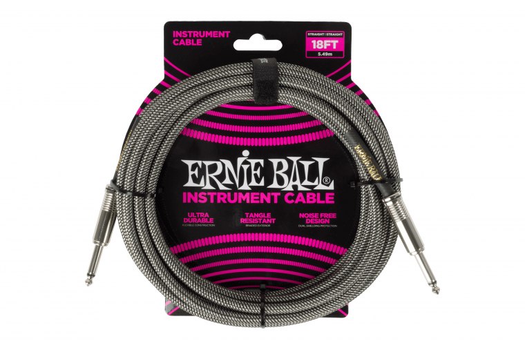 Ernie Ball Braided Instrument Cable Straight/Straight - 5.5m - SF