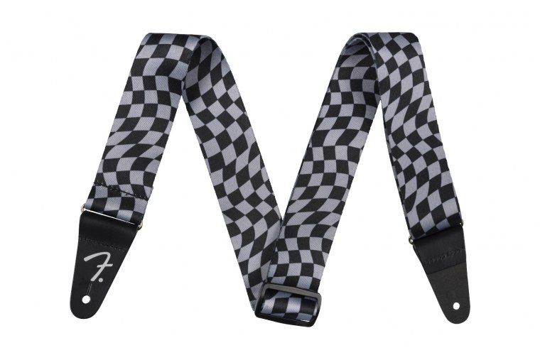 Fender Wavy Checkerboard Polyester Strap - GRY