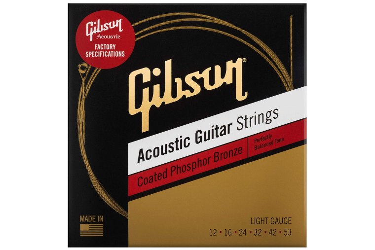 Gibson Coated Phosphor Bronze Acoustic Guitar Strings 12/53
